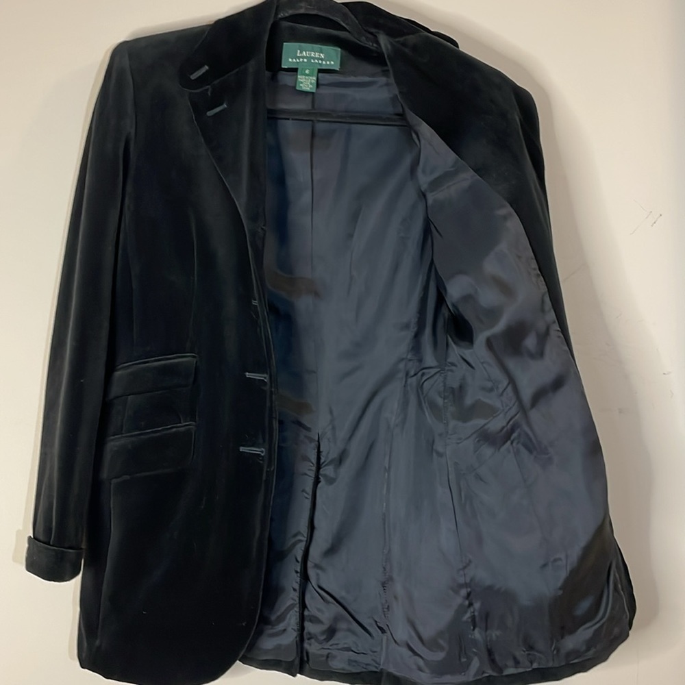 Ralph Lauren LRL Edwardian Tuxedo Black Velvet Blazer - Picture 12 of 13